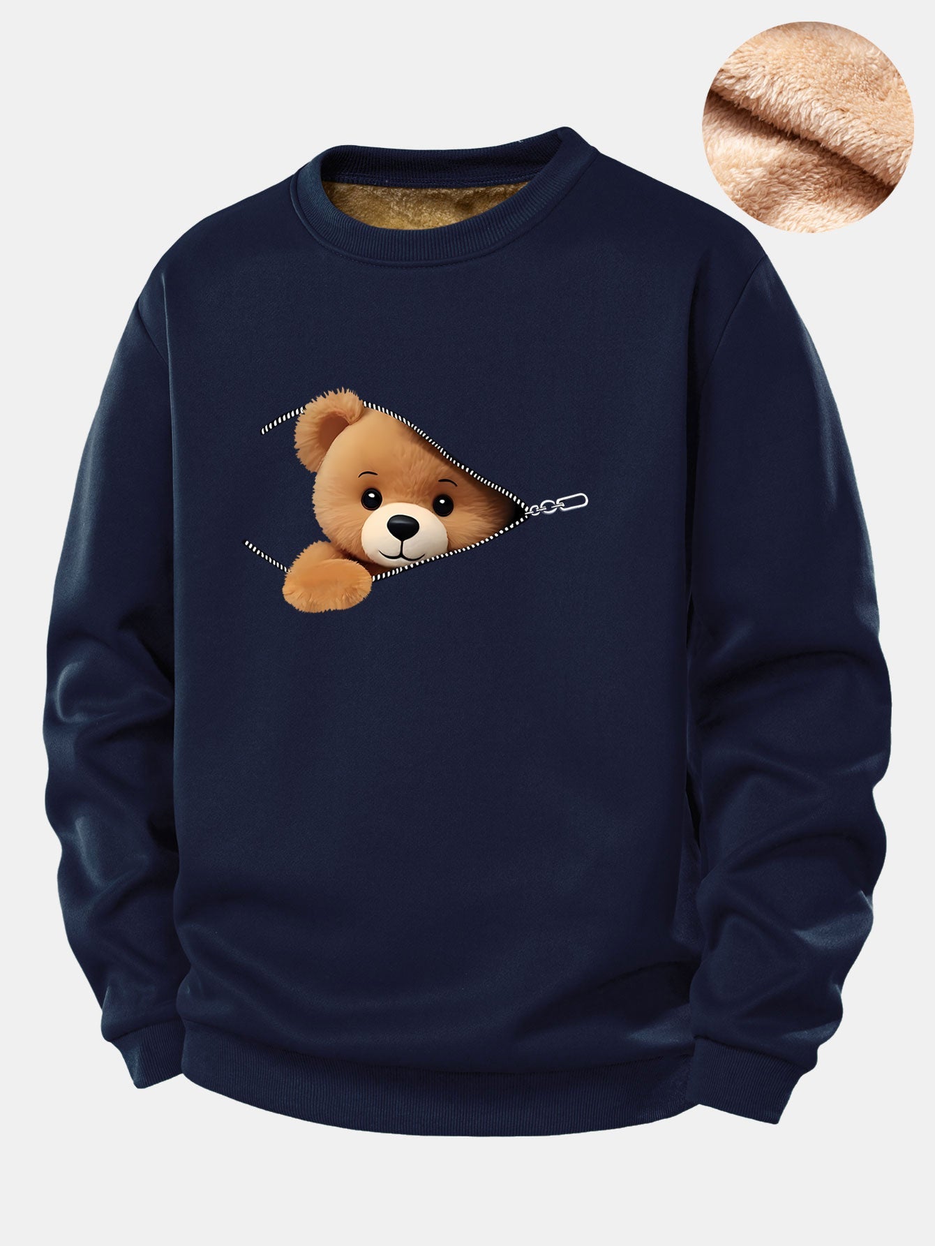Mina™ | Berenprint teddy-sweater met rits