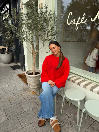 Elize™ | Rode mohair trui